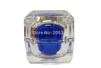 15 g de azul de forma quadrada, frasco de creme,cosmético, creme,frasco,Frasco de Cosméticos,de Embalagens de Cosméticos