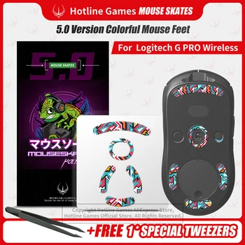 1Pack Hotline Jogos 5.0 Mouse Coloridos Pés Patins para Logitech GPRO Wireless Gaming Mouse Pés de Substituição,Deslizar os Pés Almofadas