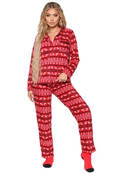 2020 Outono/Inverno Novo Chegadas Das Mulheres Do Natal Cheio Impresso De Neve De Algodão Confortável Pijama Adulto Conjuntos
