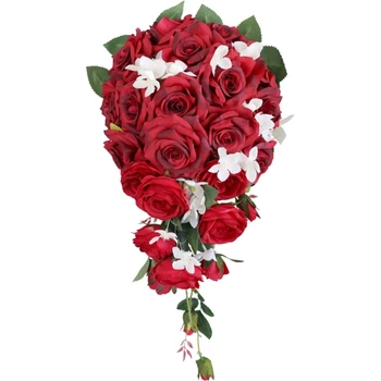 2022 Novo Artificial Buquê de Flores Artificiais em Seda Rosa Flores de Decoração de Suprimentos para Casal Esposa Menina Feriado de Aniversário Presente