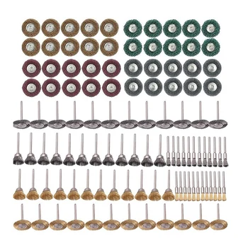 40 Pcs Desbaste Conjunto de Rodas E 72 Pcs Escovas de Arame Set, 1/8Inch Haste Acessórios Para Ferramenta rotativa