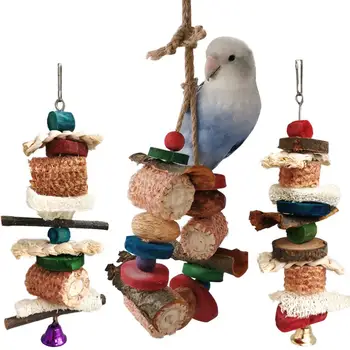 Aves Penduradas Mastigar Brinquedos Natural Espiga De Milho Bucha Conjunto De Gaiola De Acessórios Para O Grande Médio Pequeno Papagaios