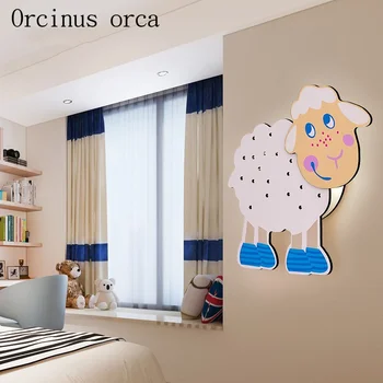 Moderno cartoon ovelhas lâmpada de parede filhos de quarto de menino quarto de cabeceira lâmpada criativo quente bonito dos desenhos animados de animais lâmpada de parede frete grátis