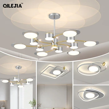 Moderno Série Prata LED Candelabro das Luzes Para a Vida Sala de Jantar Quarto Cozinha Interior de Iluminação Dimmable Deco Lâmpadas de Luminaria