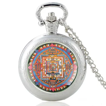 Vintage Santo Prédio Prata Quartzo Relógio De Bolso Com Pingente De Relógio Relógio Homens Mulheres Cúpula De Vidro Colar De Presentes
